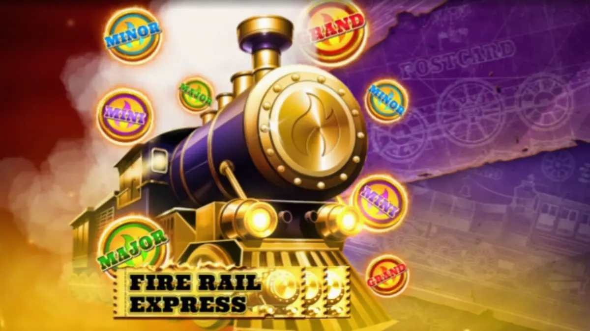Interface do jogo Fire Rail Express com tema de trem steampunk